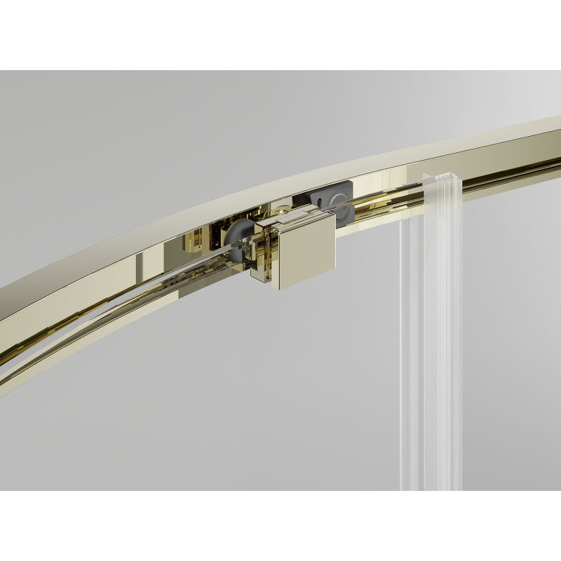 Mexen Exo cabină de duș semirotundă glisantă 100 x 100 cm, transparentă, auriu - 8131-100-100-50-00