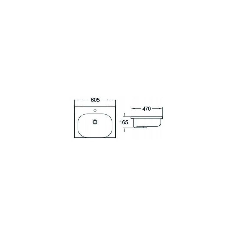 Mexen Erika beépített mosdókagyló 60 x 47 cm, fehér - 25526000