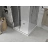 Mexen Lima cabină de duș pliabilă 80 x 80 cm, grafit, crom + cadă Flat, alb - 856-080-080-01-40-4010