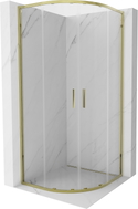 Mexen Exo-S Duo cabina de duș semicirculară glisantă 80 x 80 cm, transparentă, aurie - 8132-080-080-50-00