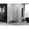 Mexen Exo cabină de duș semicirculară culisantă 80 x 80 cm, transparentă, aurie - 8132-080-080-50-00