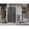 Mexen Lima cabină de duș pliabilă 80 x 80 cm, grafit, crom + cadă Flat, alb - 856-080-080-01-40-4010