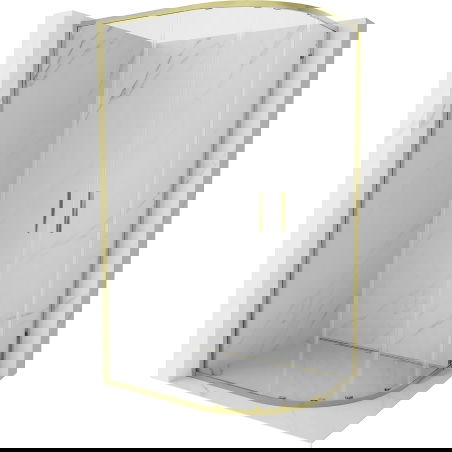 \Mexen Exo cabină de duș semirotundă glisantă 90 x 80 cm, transparentă, aurie - 8132-090-080-50-00