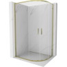 Mexen Exo-S Duo cabina de duș semicirculară glisantă 90 x 80 cm, transparentă, aurie - 8132-090-080-50-00
