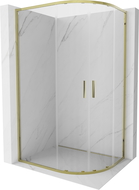\Mexen Exo cabină de duș semirotundă glisantă 90 x 80 cm, transparentă, aurie - 8132-090-080-50-00