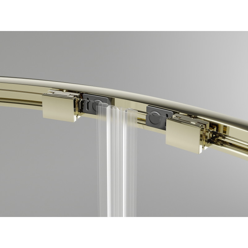 Mexen Exo-S Duo félig kör alakú tolóajtós zuhanykabin 100 x 80 cm, átlátszó, arany - 8132-100-080-50-00
