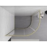Mexen Exo-S Duo félköríves tolóajtós zuhanykabin 120 x 90 cm, átlátszó, arany - 8132-120-090-50-00