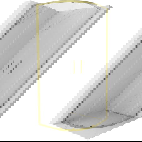 Mexen Exo cabină de duș semicirculară glisantă 100 x 100 cm, transparentă, aurie - 8132-100-100-50-00