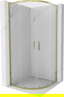 Mexen Exo cabină de duș semicirculară glisantă 100 x 100 cm, transparentă, aurie - 8132-100-100-50-00