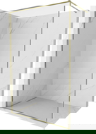 Mexen Kioto-F perete de duș Walk-in cu ramă 160 x 202 cm, transparent 8 mm, auriu - 800-160-104-50-00