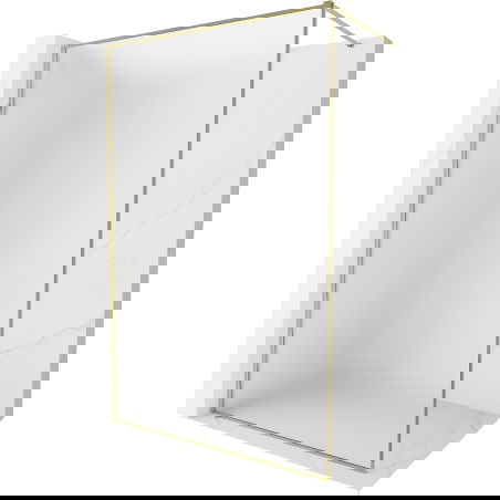 Mexen Kioto-F perete de duș Walk-in cu ramă 140 x 202 cm, geam mat 8 mm, auriu - 800-140-104-50-30