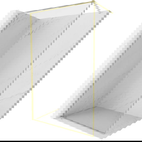 Mexen Kioto-F panou de duș Walk-in cu cadru 80 x 202 cm, transparent 8 mm, aurie periată - 800-080-104-55-00