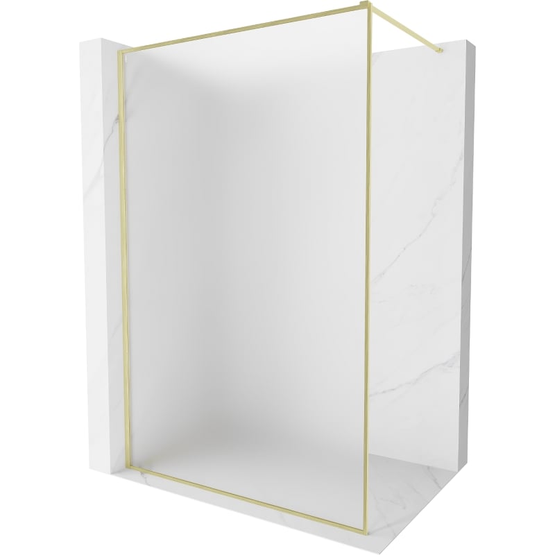 Mexen Kioto-F perete de duș Walk-in cu cadru 90 x 202 cm, înghețat 8 mm, auriu periat - 800-090-104-55-30
