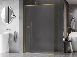 Mexen Kioto-F perete de duș Walk-in cu cadru 90 x 202 cm, înghețat 8 mm, auriu periat - 800-090-104-55-30