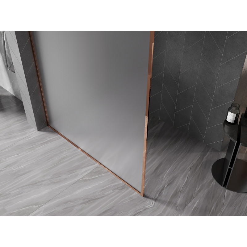 Mexen Kioto-F panou de duș Walk-in cu ramă 70 x 202 cm, îngheț 8 mm, aur roz - 800-070-104-60-30