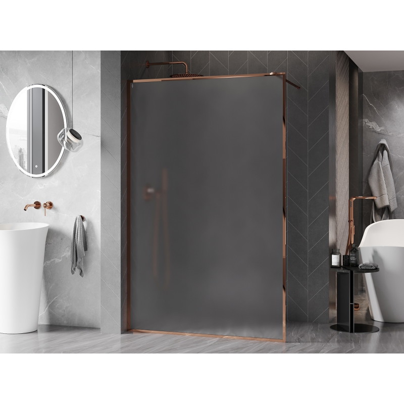 Mexen Kioto-F panou de duș Walk-in cu ramă 70 x 202 cm, îngheț 8 mm, aur roz - 800-070-104-60-30