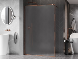Mexen Kioto-F panou de duș Walk-in cu ramă 70 x 202 cm, îngheț 8 mm, aur roz - 800-070-104-60-30