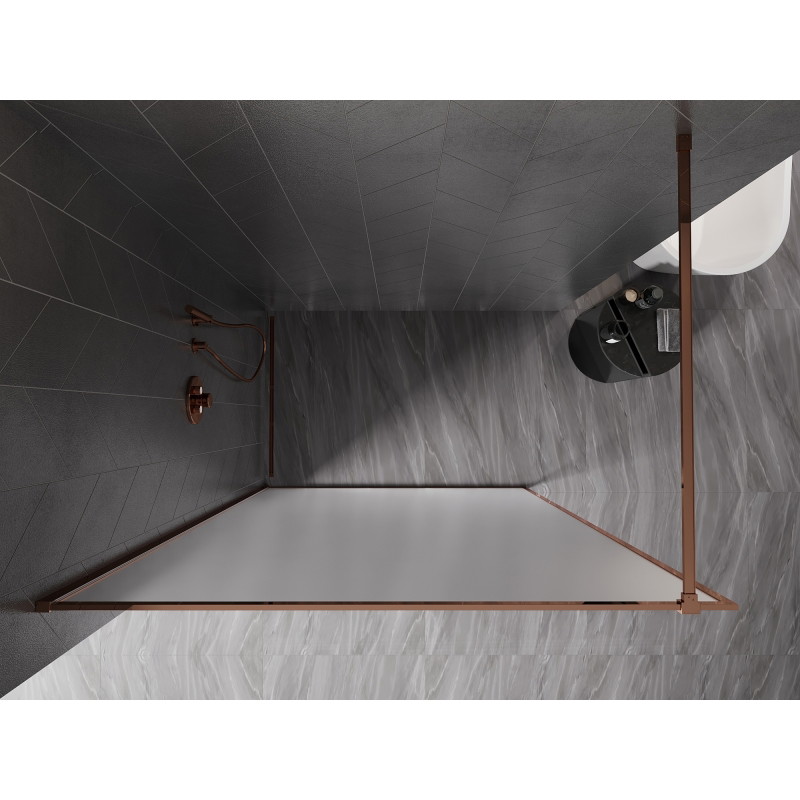 Mexen Kioto-F panou de duș Walk-in cu ramă 70 x 202 cm, îngheț 8 mm, aur roz - 800-070-104-60-30