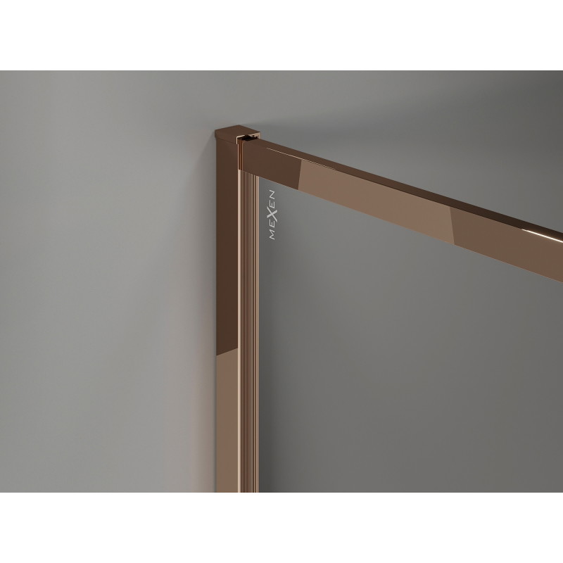 Mexen Kioto-F Walk-in zuhanyfal kerettel 70 x 202 cm, matt 8 mm, rózsaarany - 800-070-104-60-30