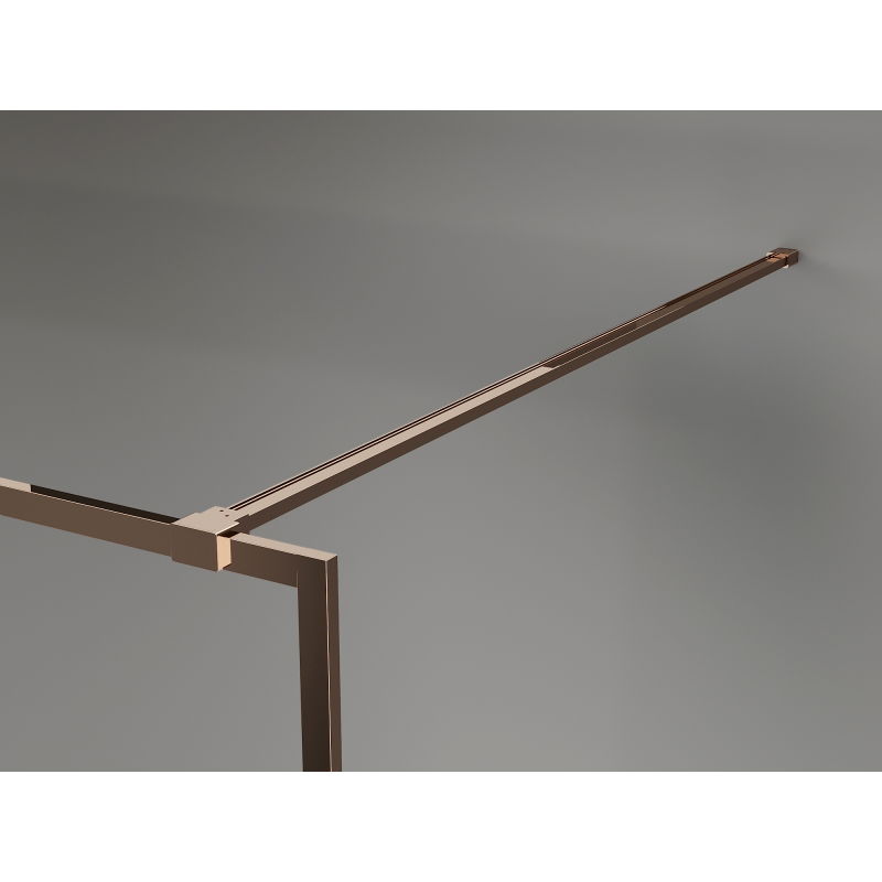 Mexen Kioto-F perete de duș Walk-in cu ramă 70 x 202 cm, grafit 8 mm, aur roz - 800-070-104-60-40