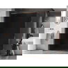 Mexen Kioto-F Walk-in zuhanyfal kerettel 100 x 202 cm, grafit 8 mm, rózsaarany - 800-100-104-60-40