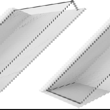 Mexen Kioto-F Walk-in zuhanyfal kerettel 115 x 202 cm, átlátszó 8 mm, gun metal - 800-115-104-95-00