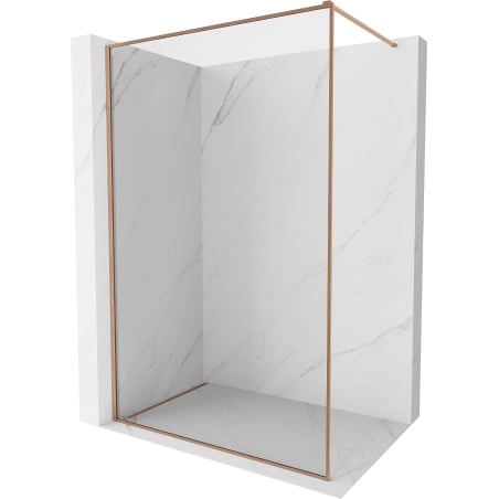 Mexen Kioto-F Walk-in zuhanyfal kerettel 90 x 202 cm, átlátszó 8 mm, kefézett réz - 800-090-104-65-00