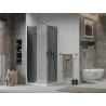 Mexen Lima cabină de duș pliabilă 90 x 90 cm, grafit, crom + cădiță Flat, alb - 856-090-090-01-40-4010