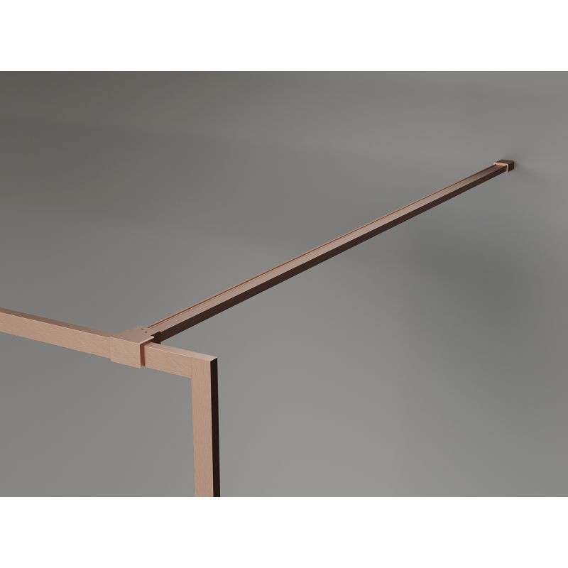 Mexen Kioto-F zuhanyfal Walk-in kerettel 90 x 202 cm, homályos 8 mm, kefe hatású réz - 800-090-104-65-30