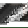 Mexen Kioto-F compartiment de duș Walk-in cu ramă 155 x 202 cm, transparență 8 mm, negru - 800-155-104-70-00