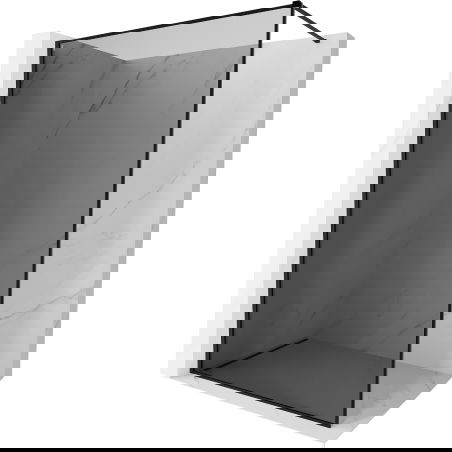 Mexen Kioto-F Walk-in zuhanyfal kerettel 140 x 202 cm, grafit 8 mm, fekete - 800-140-104-70-40