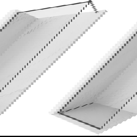 Mexen Kioto-F perete de duș Walk-in cu cadru 145 x 202 cm, transparent 8 mm, gri armat periat - 800-145-104-66-00