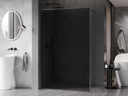 Mexen Kioto-F Walk-in zuhanyfal kerettel 130 x 202 cm, grafit 8 mm, sötétszürke kefélt - 800-130-104-66-40