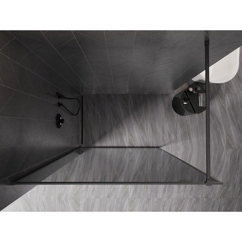 Mexen Kioto-F Walk-in zuhanyfal kerettel 130 x 202 cm, grafit 8 mm, sötétszürke kefélt - 800-130-104-66-40