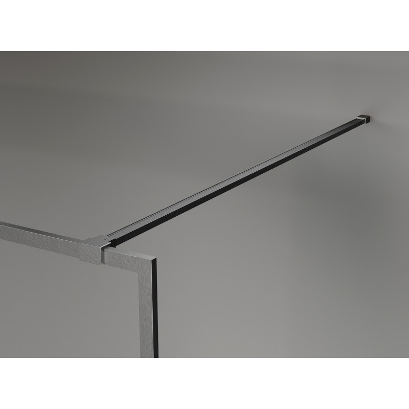 Mexen Kioto-F Walk-in zuhanyfal kerettel 130 x 202 cm, grafit 8 mm, sötétszürke kefélt - 800-130-104-66-40
