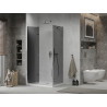 Mexen Lima cabina de duș pliabilă 100 x 80 cm, grafit, crom + cadă de duș Flat, alb - 856-100-080-01-40-4010