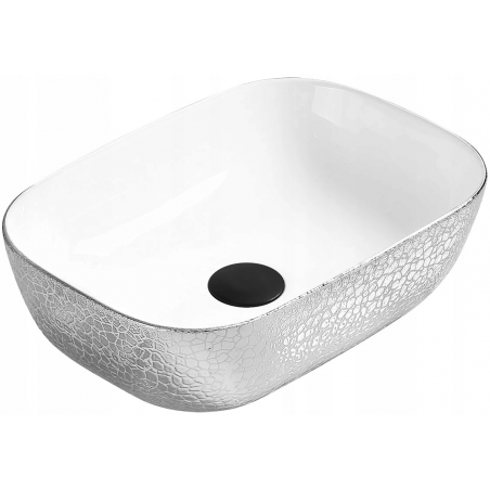 Mexen Rita lavoar deasupra blatului 45 x 32 cm, alb/argintiu - 21084555