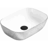 Mexen Rita lavoar deasupra blatului 45 x 32 cm, alb/argintiu - 21084555