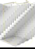 Mexen Kioto-F Panel de duș Walk-in cu ramă 150 x 80 cm, transparent 8 mm, auriu periat - 800-150-202-04-55-080