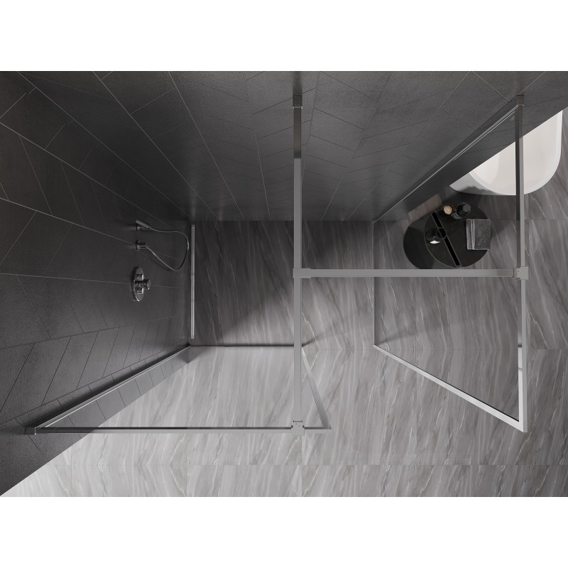 Mexen Kioto-F perete de duș Walk-in cu ramă 85 x 70 cm, transparent 8 mm, crom - 800-085-202-04-00-070
