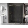 Mexen Kioto-F zuhanyfal Walk-in kerettel 85 x 80 cm, átlátszó 8 mm, arany kefe - 800-085-202-04-55-080
