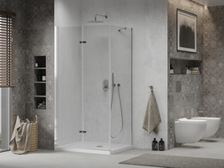 Mexen Lima cabină de duș pliabilă 70 x 100 cm, transparent, Crom + cadă de duș Flat - 856-070-100-01-00-4010