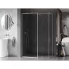 Mexen Kioto-F zuhanyfal kerettel 145 x 90 cm, átlátszó 8 mm, csiszolt nikkel - 800-145-202-04-97-090