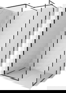 Mexen Kioto-F Walk-in zuhanyfal kerettel 80 x 80 cm, áttetsző 8 mm, fekete - 800-080-202-04-70-080
