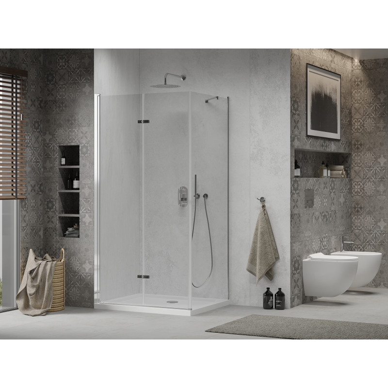 Mexen Lima cabina de duș pliabilă 110 x 70 cm, transparentă, cromată + cadă de duș Flat - 856-110-070-01-00-4010