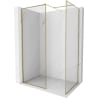 Mexen Kioto-F perete de duș Walk-in cu ramă 100 x 100 cm, transparent 8 mm, auriu - 800-100-202-04-50-100