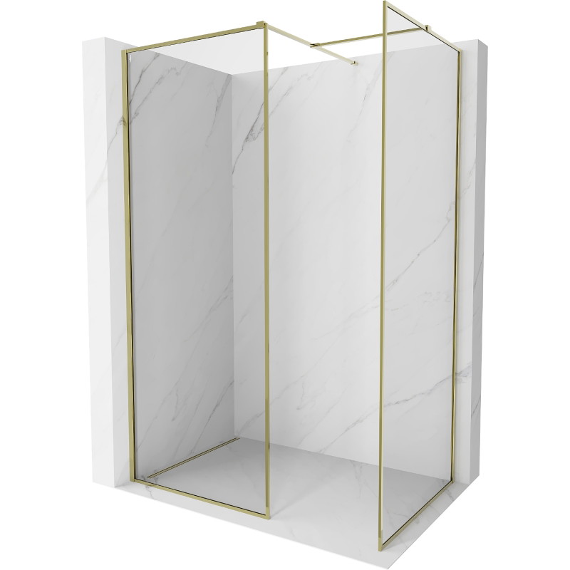 Mexen Kioto-F panou de duș Walk-in cu cadru 170 x 105 cm, transparent 8 mm, auriu - 800-170-202-04-50-105