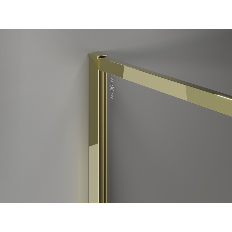 Mexen Kioto-F Walk-in zuhanyfal kerettel 170 x 105 cm, átlátszó 8 mm, arany - 800-170-202-04-50-105