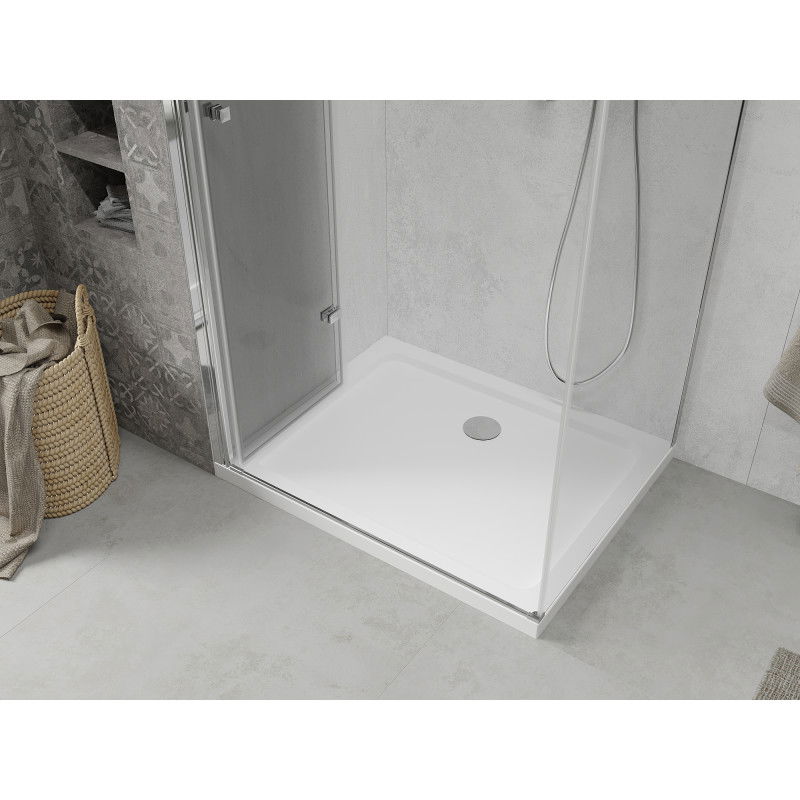 Mexen Lima cabină de duș pliabilă 120 x 80 cm, transparent, crom + cădiță Flat - 856-120-080-01-00-4010