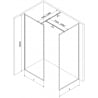 Mexen Kioto-F perete de duș Walk-in cu ramă 100 x 80 cm, transparent 8 mm, nichel periat - 800-100-202-04-97-080